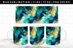Alcohol Ink 11oz, 15oz Mug Sublimation | Mug Wrap PNG Product Image 1