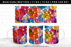 Flower 11oz, 15oz Mug Sublimation | Mug Wrap PNG Product Image 1