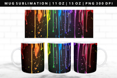 Rainbow 11oz, 15oz Mug Sublimation | Mug Wrap PNG Product Image 1