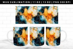 Alcohol Ink 11oz, 15oz Mug Sublimation | Mug Wrap PNG Product Image 1