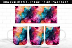 Alcohol Ink 11oz, 15oz Mug Sublimation | Mug Wrap PNG Product Image 1