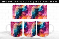 Alcohol Ink 11oz, 15oz Mug Sublimation | Mug Wrap PNG Product Image 1