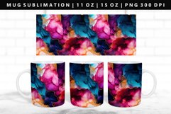 Alcohol Ink 11oz, 15oz Mug Sublimation | Mug Wrap PNG Product Image 1
