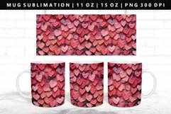 Heart 11oz, 15oz Mug Sublimation | Mug Wrap PNG Product Image 1