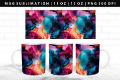 Alcohol Ink 11oz, 15oz Mug Sublimation | Mug Wrap PNG Product Image 1