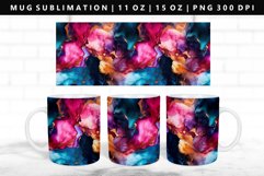 Alcohol Ink 11oz, 15oz Mug Sublimation | Mug Wrap PNG Product Image 1