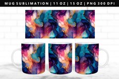 Alcohol Ink 11oz, 15oz Mug Sublimation | Mug Wrap PNG Product Image 1