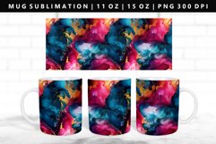 Alcohol Ink 11oz, 15oz Mug Sublimation | Mug Wrap PNG Product Image 1