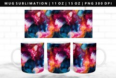 Alcohol Ink 11oz, 15oz Mug Sublimation | Mug Wrap PNG Product Image 1