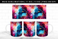 Alcohol Ink 11oz, 15oz Mug Sublimation | Mug Wrap PNG Product Image 1