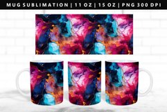 Alcohol Ink 11oz, 15oz Mug Sublimation | Mug Wrap PNG Product Image 1