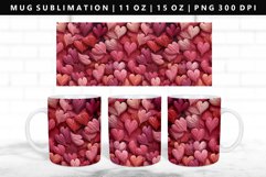 Heart 11oz, 15oz Mug Sublimation | Mug Wrap PNG Product Image 1
