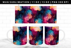 Alcohol Ink 11oz, 15oz Mug Sublimation | Mug Wrap PNG Product Image 1