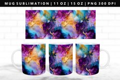 Alcohol Ink 11oz, 15oz Mug Sublimation | Mug Wrap PNG Product Image 1