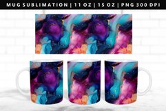 Alcohol Ink 11oz, 15oz Mug Sublimation | Mug Wrap PNG Product Image 1