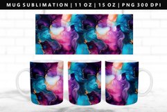 Alcohol Ink 11oz, 15oz Mug Sublimation | Mug Wrap PNG Product Image 1