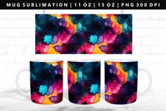 Alcohol Ink 11oz, 15oz Mug Sublimation | Mug Wrap PNG Product Image 1