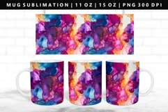 Alcohol Ink 11oz, 15oz Mug Sublimation | Mug Wrap PNG Product Image 1