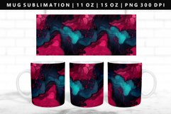 Alcohol Ink 11oz, 15oz Mug Sublimation | Mug Wrap PNG Product Image 1