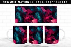 Alcohol Ink 11oz, 15oz Mug Sublimation | Mug Wrap PNG Product Image 1