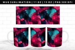 Alcohol Ink 11oz, 15oz Mug Sublimation | Mug Wrap PNG Product Image 1