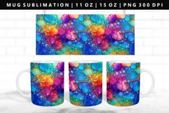 Alcohol Ink 11oz, 15oz Mug Sublimation | Mug Wrap PNG Product Image 1