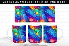Alcohol Ink 11oz, 15oz Mug Sublimation | Mug Wrap PNG Product Image 1