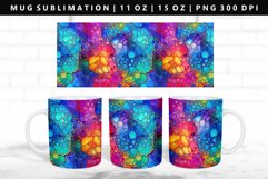 Alcohol Ink 11oz, 15oz Mug Sublimation | Mug Wrap PNG Product Image 1
