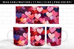 Heart 11oz, 15oz Mug Sublimation | Mug Wrap PNG Product Image 1