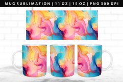 Alcohol Ink 11oz, 15oz Mug Sublimation | Mug Wrap PNG Product Image 1