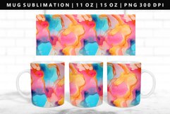 Alcohol Ink 11oz, 15oz Mug Sublimation | Mug Wrap PNG Product Image 1