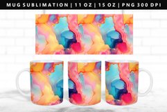 Alcohol Ink 11oz, 15oz Mug Sublimation | Mug Wrap PNG Product Image 1