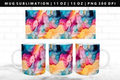 Alcohol Ink 11oz, 15oz Mug Sublimation | Mug Wrap PNG Product Image 1