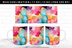 Alcohol Ink 11oz, 15oz Mug Sublimation | Mug Wrap PNG Product Image 1