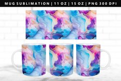 Alcohol Ink 11oz, 15oz Mug Sublimation | Mug Wrap PNG Product Image 1