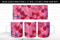 Heart 11oz, 15oz Mug Sublimation | Mug Wrap PNG Product Image 1