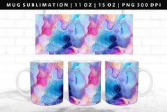 Alcohol Ink 11oz, 15oz Mug Sublimation | Mug Wrap PNG Product Image 1