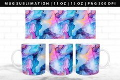 Alcohol Ink 11oz, 15oz Mug Sublimation | Mug Wrap PNG Product Image 1