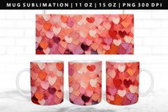 Heart 11oz, 15oz Mug Sublimation | Mug Wrap PNG Product Image 1