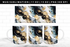 Alcohol Ink 11oz, 15oz Mug Sublimation | Mug Wrap PNG Product Image 1