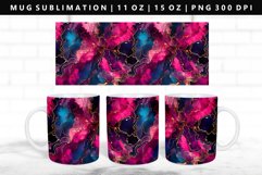 Alcohol Ink 11oz, 15oz Mug Sublimation | Mug Wrap PNG Product Image 1