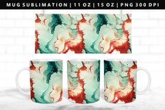 Alcohol Ink 11oz, 15oz Mug Sublimation | Mug Wrap PNG Product Image 1