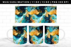 Alcohol Ink 11oz, 15oz Mug Sublimation | Mug Wrap PNG Product Image 1
