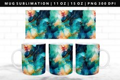 Alcohol Ink 11oz, 15oz Mug Sublimation | Mug Wrap PNG Product Image 1