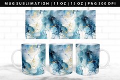 Alcohol Ink 11oz, 15oz Mug Sublimation | Mug Wrap PNG Product Image 1