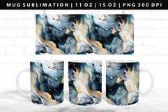 Alcohol Ink 11oz, 15oz Mug Sublimation | Mug Wrap PNG Product Image 1