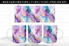 Alcohol Ink 11oz, 15oz Mug Sublimation | Mug Wrap PNG Product Image 1