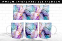 Alcohol Ink 11oz, 15oz Mug Sublimation | Mug Wrap PNG Product Image 1