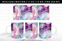Alcohol Ink 11oz, 15oz Mug Sublimation | Mug Wrap PNG Product Image 1