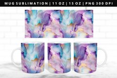 Alcohol Ink 11oz, 15oz Mug Sublimation | Mug Wrap PNG Product Image 1